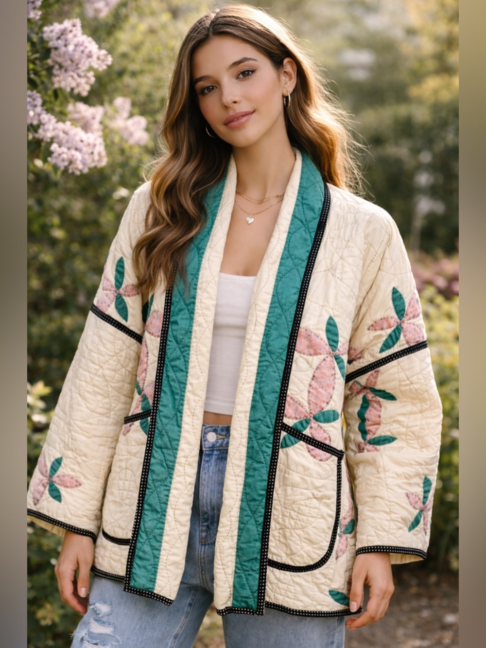 🧵SOLD🧵 HANDMADE (by me) Vintage 1930s Quilt Jacket size S/M - Picture 1 of 16